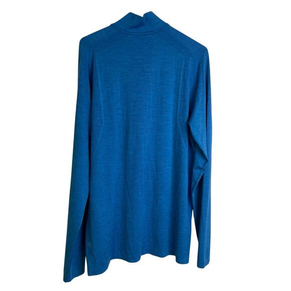 Lululemon Metal Vent Tech Shirt XL Mens Blue Long Sleeve 1/4 Zip Run Jog Outdoor - Picture 2 of 9